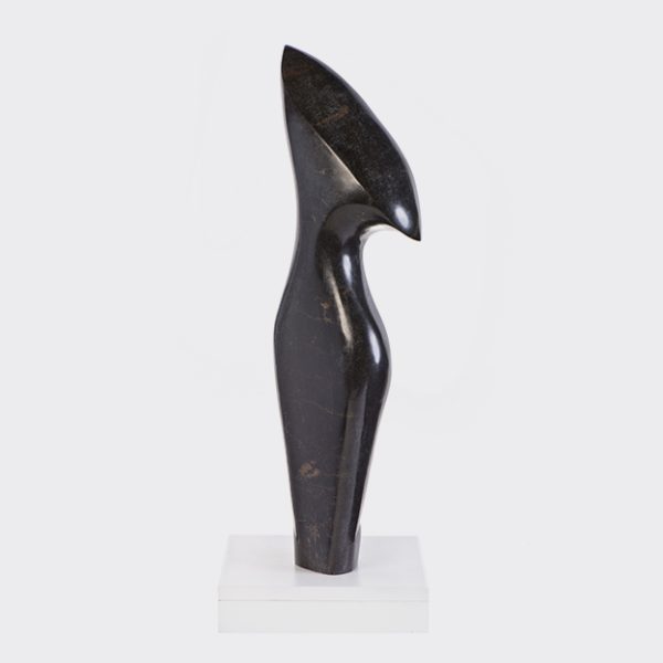 Abstrakte, moderne Torso Skulptur aus schwarzen Springstone vom Bildhauer Tutani Mgabazi